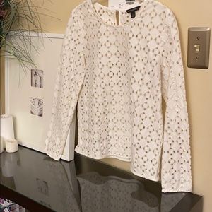 Off white long sleeved blouse